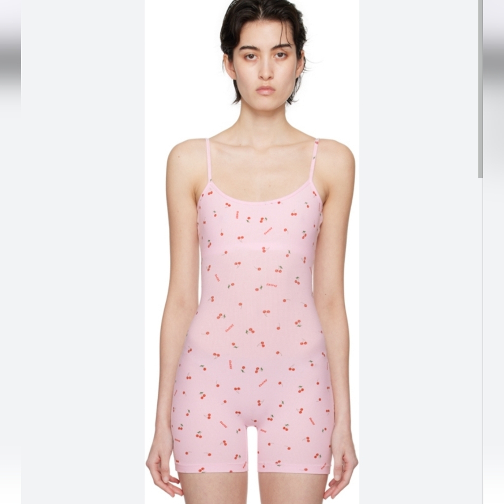 skims soft lounge cherry blossom cherry print onesie - Picture 8 of 13